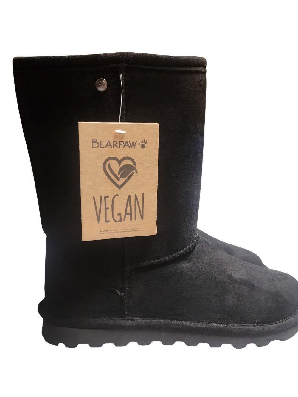 BEARPAW Women's Elle Short Vegan Boots Black Size 7 Brand New No Box
